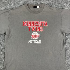 Minnesota Twins T-Shirt Mens Size Large Gray Graphic MLB Short Sleeve Casual